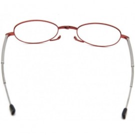 Rimless Women's Fold Magnification Reading Glasses 1.0 1.5 2.0 2.5 3.0 3.5 4.0 - Red - CH18E7QKEI2 $25.19