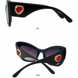 Oversized Women Oversized Cateye Sunglasses Stylish Inspired - Black - CF18O68KMRZ $9.61