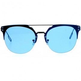 Rimless Rimless Half Rim Style Flat Top Hipster Flat Lens Sunglasses - Blue - C012CDS8SRF $13.92