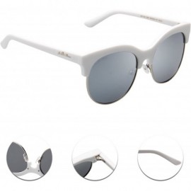 Oversized Jardin D'amour Brand Designer Oversized Women Men Sunglasses Fashion Glasses JS7105 - White Frame Silver Lenses - C...