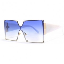 Square Fashion Square Sunglasses Women Er Oversized Gradient Blue Black One Piece Sun Glasses Style Shades UV400 - CO199COE75...