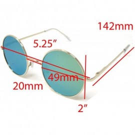 Sport Sunglasses Vintage Hippie Retro Metal Round Circle Flat Lens - CR185OUM6DG $17.45