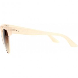 Cat Eye Half Horn Rim Cat Eye Womens Retro Sunglasses - Beige Brown - CA12H5HA85X $12.26