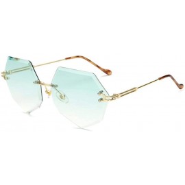 Aviator Unique Oculos De Sol Ladies Eyewear UV400 Metal Frame Brand Designer C9 White - C4 Gradient Blue - C818YZWQXUT $10.74