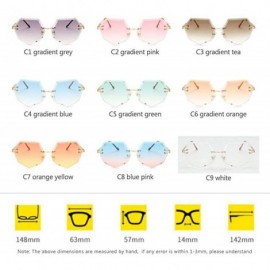 Aviator Unique Oculos De Sol Ladies Eyewear UV400 Metal Frame Brand Designer C9 White - C4 Gradient Blue - C818YZWQXUT $10.74