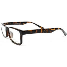 Rectangular Women Retro Vintage Nerd Style Clear Lens Eye Glasses Fashion Frame - Tortoise - CS18WAU063M $9.36