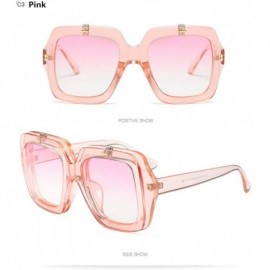 Oversized GU Square Flip Frame Sunglasses Women Men 759445 Oversized Big Goggle UV4 - Pink - CI11Z916BKF $11.79