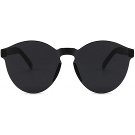 Round Unisex Fashion Candy Colors Round Outdoor Sunglasses Sunglasses - Black - C1190LHRCLS $15.42