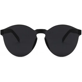 Round Unisex Fashion Candy Colors Round Outdoor Sunglasses Sunglasses - Black - C1190LHRCLS $15.42