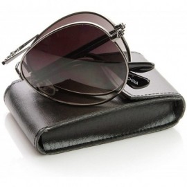 Aviator Limited Edition Folding Pocket Aviator Sunglasses + Case - Silver Lavender - CB11G13WLLN $10.21