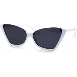 Cat Eye Womens Upside Down Half Rim Cat Eye Retro Plastic Sunglasses - White Black - CQ197NO56R7 $10.87