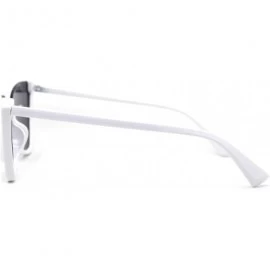 Cat Eye Womens Upside Down Half Rim Cat Eye Retro Plastic Sunglasses - White Black - CQ197NO56R7 $10.87