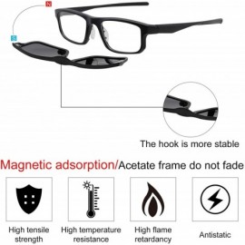 Oversized Set of 4+1 Clip-on Magnet Sunglasses Polarized Magnetic Lens 5 in 1 For Night Driving For Men Women Unisex - Thin -...