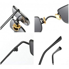 Square 2019 new small square retro unisex light tide vintage metal mini sunglasses UV400 - Gold Red - C818OTO8GID $11.34