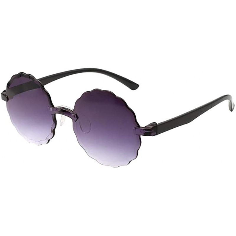 Rimless Fashion Rimless Sunglasses Lightweight Frame Candy Colorful Sunglasses - E - CV1903YC46R $9.43