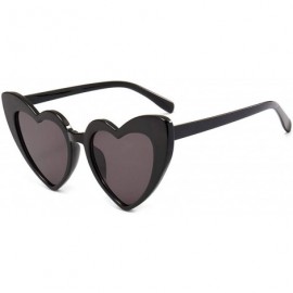 Cat Eye Heart Sunglasses Women brand designer Cat Eye Sun Glasses Retro Love Heart Shaped Glasses - Wgray - CD18W39LZWT $9.61