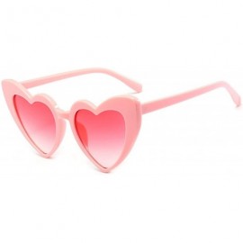 Cat Eye Heart Sunglasses Women brand designer Cat Eye Sun Glasses Retro Love Heart Shaped Glasses - Wgray - CD18W39LZWT $9.61