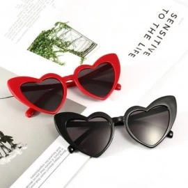 Cat Eye Heart Sunglasses Women brand designer Cat Eye Sun Glasses Retro Love Heart Shaped Glasses - Wgray - CD18W39LZWT $9.61