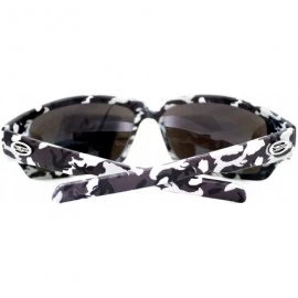 Sport Mens Xloop Sunglasses Wrap Around Rectangular Camo Print Mirror Lens - Black Camo - CS11WNTOMD9 $8.61