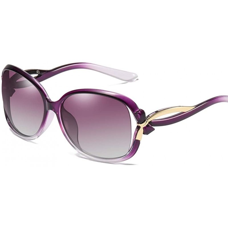 Oval Polarized Sunglasses Antiglare Anti ultraviolet Classical - Violet - CG18WISK6CR $31.21