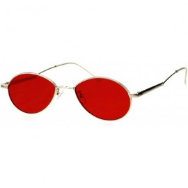 Oval Mens Mod Oval Round Metal Rim Pimp Daddy Color Lens Sunglasses - Gold Red - CL18GQAA64O $9.81