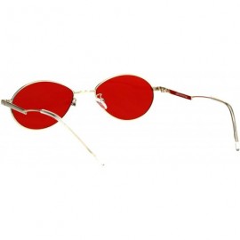 Oval Mens Mod Oval Round Metal Rim Pimp Daddy Color Lens Sunglasses - Gold Red - CL18GQAA64O $9.81