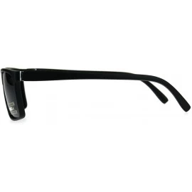 Rectangular Polarized Antiglare Rectangular Mod Minimal Mens Designer Sunglasses - Matte Black Black - CC18C5468QQ $14.02