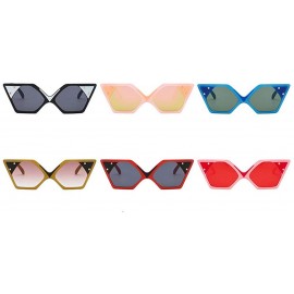 Square Fashion Sunglasses Designer Vintage Colorful - Black - C318LTQZNH0 $13.21