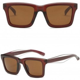 Square Women Retro Square UV Protection Fashion Sunglasses - Brown - CY18IS3C7OC $12.53