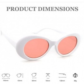 Goggle UV400 Clout Goggles Bold Retro Oval Mod Thick Frame Sunglasses - Checkered+pink(2pack) - CU18G6CLCNZ $12.78