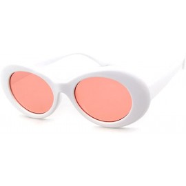 Goggle UV400 Clout Goggles Bold Retro Oval Mod Thick Frame Sunglasses - Checkered+pink(2pack) - CU18G6CLCNZ $12.78