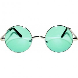 Round 20 Pieces Wholesale Lot Small Round Circle Sunglasses Bulk Party Mix Assotrted - Silver_frame_green - CT18C4MIT2O $40.86