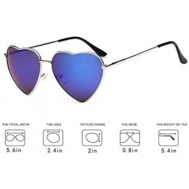 Round Vintage Heart Shape Sunglasses UV400 Color Coated Metal Frame Eyewear - Purple - CC18E22RQOL $12.24