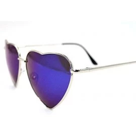 Round Vintage Heart Shape Sunglasses UV400 Color Coated Metal Frame Eyewear - Purple - CC18E22RQOL $12.24