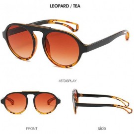 Oval Fashion Full Frame Men Ultralight Round Brand Designer Lady sunglasses - Leopard - CN18T4EGM3E $12.16