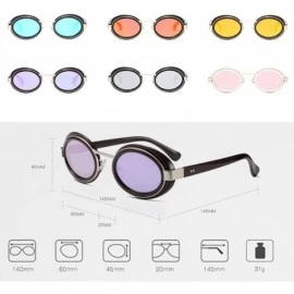 Oval Oval Sunglasses Mod Style Retro Thick Frame Fashion Eyewear - C6 - CB18DO0SHCN $23.37