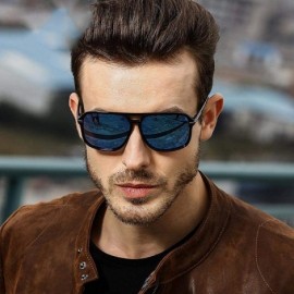 Aviator Sunglasses Men Polarized Oversized Mirror Driving Sun Glasses Man Brand Black - Black - CO18XE0TELW $8.73