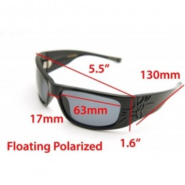 Rectangular Sonic Fly 2 Floating Sunglasses - Shiny Black W/ Smoke Polarized Lens - C2180N2ILYM $40.09