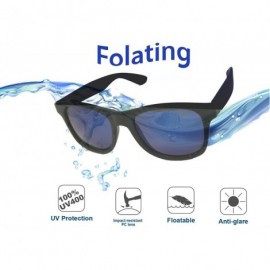 Rectangular Sonic Fly 2 Floating Sunglasses - Shiny Black W/ Smoke Polarized Lens - C2180N2ILYM $40.09