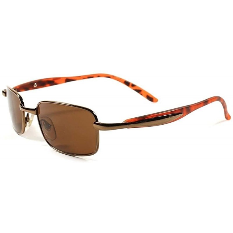 Rectangular Fancy Cool Vintage Retro 80's Small Mens Sporty Rectangle Sunglasses E39B - Brown - CY189ARE4AC $11.18