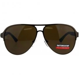 Aviator Mens Aviator Sunglasses Metal & Plastic Designer Style Shades UV 400 - Bronze (Brown) - CD18HKUTWLN $10.82