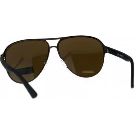 Aviator Mens Aviator Sunglasses Metal & Plastic Designer Style Shades UV 400 - Bronze (Brown) - CD18HKUTWLN $10.82