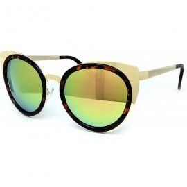 Cat Eye 6007 Premium Oversize Cats eye Womens Mens Mirror Funky Flat Sunglasses - Cats Eye - C8183NS03HU $15.38