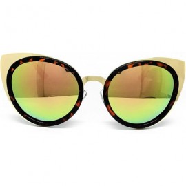 Cat Eye 6007 Premium Oversize Cats eye Womens Mens Mirror Funky Flat Sunglasses - Cats Eye - C8183NS03HU $15.38