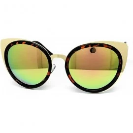 Cat Eye 6007 Premium Oversize Cats eye Womens Mens Mirror Funky Flat Sunglasses - Cats Eye - C8183NS03HU $15.38