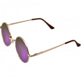 Round Round Sunglasses Vintage Mirror Lens New Mens Womens Round Hippie Sunglasses for Men Women - Gold Purple - C8199NL04AI ...