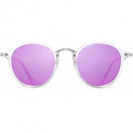 Sport Retro Polarized Round Sunglasses for Women Vintage Small Mirror Glasses - CP18A5G4ENS $14.44