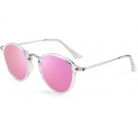 Sport Retro Polarized Round Sunglasses for Women Vintage Small Mirror Glasses - CP18A5G4ENS $14.44