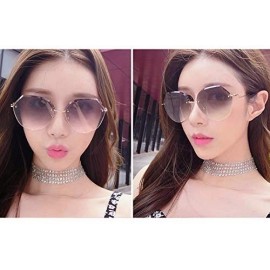 Rimless Color Lens Sunglasses Stylish Sunnies Eyewear Metal Sunglasses - D - Grey - C518Q8GSYKZ $12.75