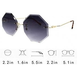 Rimless Color Lens Sunglasses Stylish Sunnies Eyewear Metal Sunglasses - D - Grey - C518Q8GSYKZ $12.75